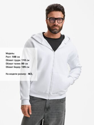 Толстовка унисекс оверсайз Sartoro, белая