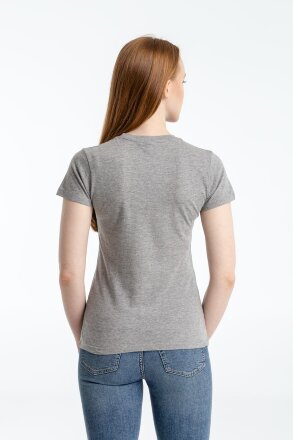 Футболка женская «Ты у меня вот здесь», серый меланж Футболка женская «Ты у меня вот здесь», серый меланж