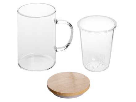 Стеклянная кружка с заварочной емкостью Milfoil Стеклянная кружка с заварочной емкостью Milfoil