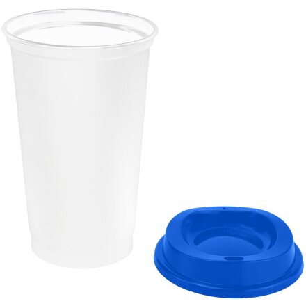 Стакан с крышкой Color Cap White, белый с синим Стакан с крышкой Color Cap White, белый с синим