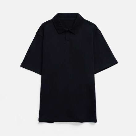 Рубашка поло унисекс Tiimi, черная Рубашка поло унисекс Tiimi, черная