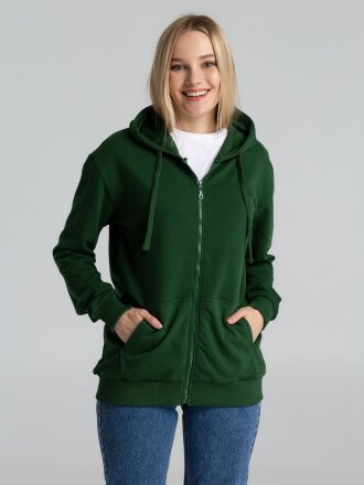 Толстовка на молнии с капюшоном Siverga Heavy 2.0, темно-зеленая Толстовка на молнии с капюшоном Siverga Heavy 2.0, темно-зеленая