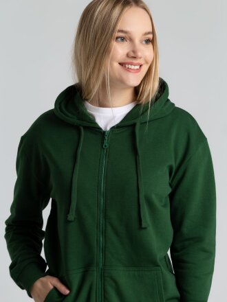 Толстовка на молнии с капюшоном Siverga Heavy 2.0, темно-зеленая Толстовка на молнии с капюшоном Siverga Heavy 2.0, темно-зеленая