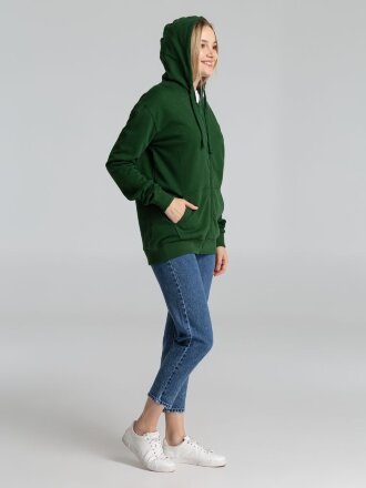 Толстовка на молнии с капюшоном Siverga Heavy 2.0, темно-зеленая Толстовка на молнии с капюшоном Siverga Heavy 2.0, темно-зеленая