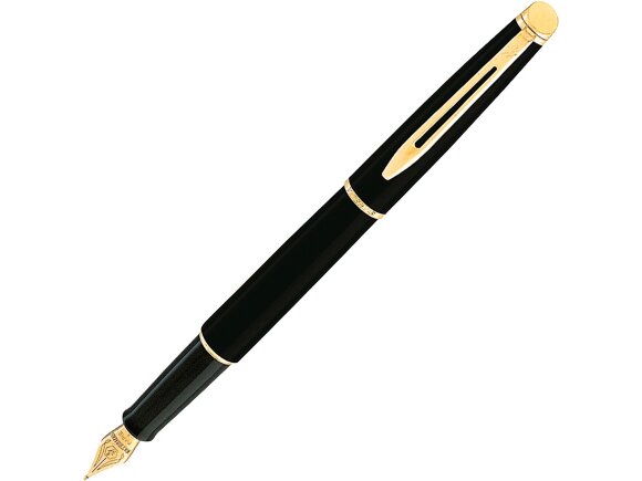 Перьевая ручка Waterman Hemisphere, цвет: Mars Black/GT, перо: F с нанесением логотипа