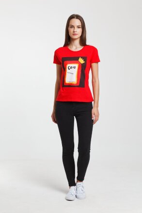 Футболка женская «Сода», красная Футболка женская «Сода», красная