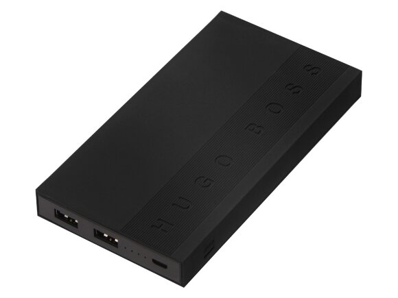 Портативное зарядное устройство Edge Black, 10000 mAh с нанесением логотипа