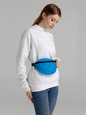 Поясная сумка Manifest Color из светоотражающей ткани, синяя Поясная сумка Manifest Color из светоотражающей ткани, синяя