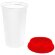 Стакан с крышкой Color Cap White, белый с красным Стакан с крышкой Color Cap White, белый с красным