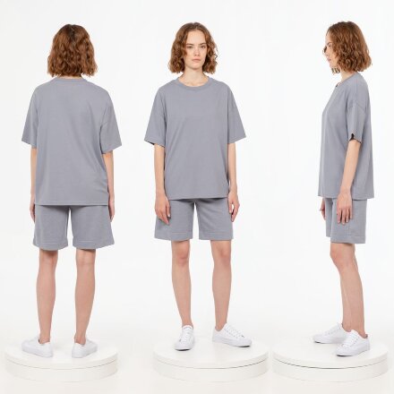 Футболка унисекс оверсайз T3, серая Футболка унисекс оверсайз T3, серая