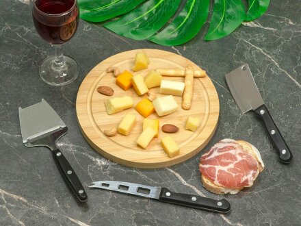 Набор для сыра с приборами Fabrizio, черный Набор для сыра с приборами Fabrizio, черный