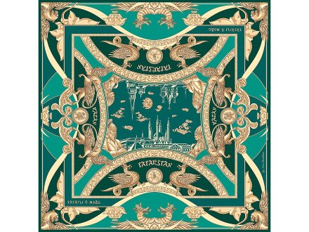 Платок Казань Драгоценная изумрудный