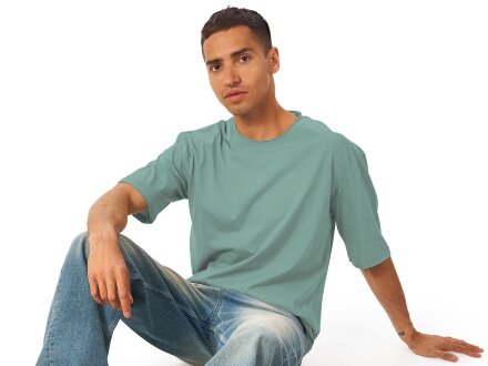 Футболка оверсайз Liyon унисекс, пыльно-бирюзовый Футболка оверсайз Liyon унисекс, пыльно-бирюзовый