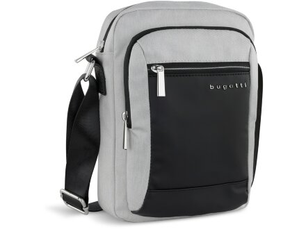 Сумка наплечная мужская BUGATTI Sera, светло-серая, полиэстер, 21х6х26,5 см, 2,5 л Сумка наплечная мужская BUGATTI Sera, светло-серая, полиэстер, 21х6х26,5 см, 2,5 л
