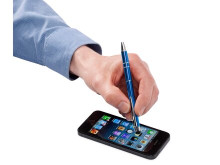 Ручка-стилус шариковая Charleston, синий, черные чернила Ручка-стилус шариковая Charleston, синий, черные чернила