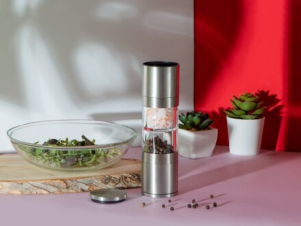 Двойная мельница Twin для соли и перца, 304 сталь Двойная мельница Twin для соли и перца, 304 сталь