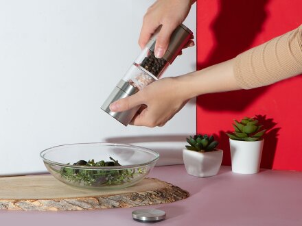 Двойная мельница Twin для соли и перца, 304 сталь Двойная мельница Twin для соли и перца, 304 сталь