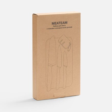 Набор для мяса Meateam с ножами и разделочной доской Набор для мяса Meateam с ножами и разделочной доской