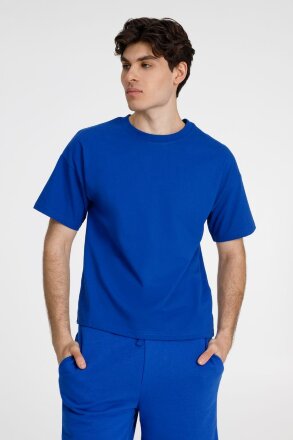 Футболка унисекс оверсайз T3, синяя Футболка унисекс оверсайз T3, синяя