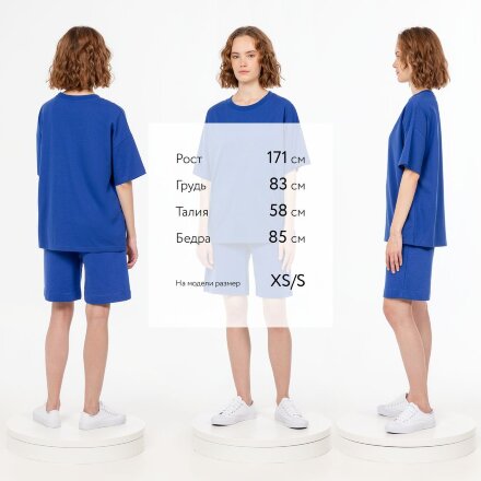 Футболка унисекс оверсайз T3, синяя Футболка унисекс оверсайз T3, синяя