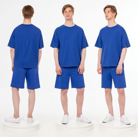 Футболка унисекс оверсайз T3, синяя Футболка унисекс оверсайз T3, синяя