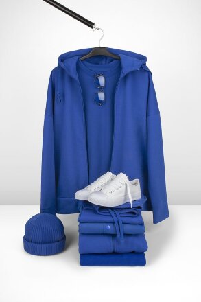 Футболка унисекс оверсайз T3, синяя Футболка унисекс оверсайз T3, синяя