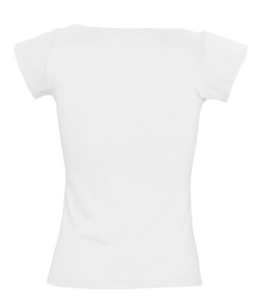 Футболка женская Melrose 150 с глубоким вырезом, белая Футболка женская Melrose 150 с глубоким вырезом, белая