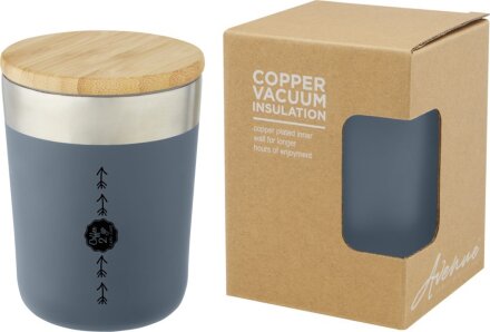 Lagan Кружка с медной вакуумной изоляцией объемом 300 мл и бамбуковой крышкой, синий Lagan Кружка с медной вакуумной изоляцией объемом 300 мл и бамбуковой крышкой, синий