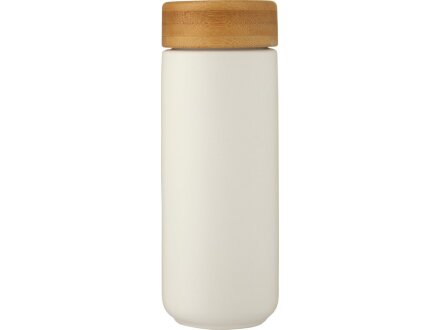 Lumi керамическая кружка объемом 300 мл с бамбуковой крышкой, белый Lumi керамическая кружка объемом 300 мл с бамбуковой крышкой, белый