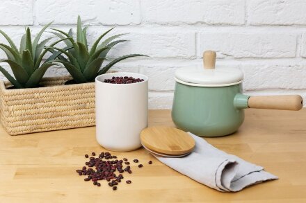 Банка для хранения Bambic с бамбуковой крышкой Банка для хранения Bambic с бамбуковой крышкой