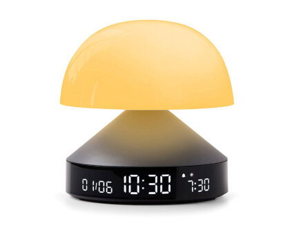 Светильник с часами и световым будильником Mina Sunrise, темно-серый