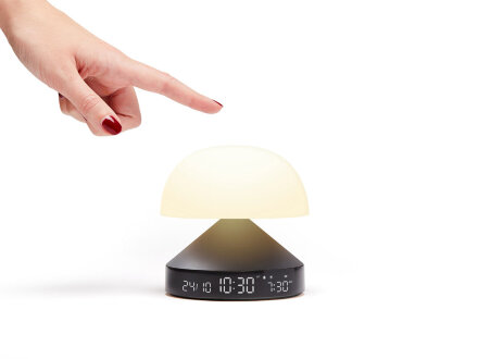 Светильник с часами и световым будильником Mina Sunrise, темно-серый