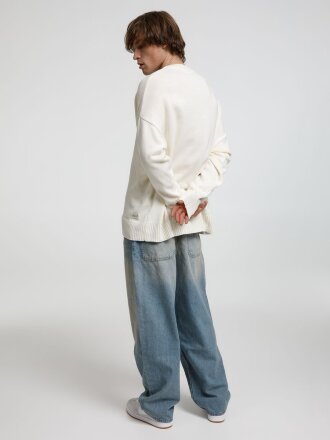 Джемпер оверсайз унисекс Stated в сумке, белый (молочный) Джемпер оверсайз унисекс Stated в сумке, белый (молочный)