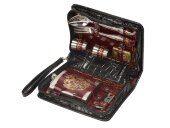 Набор Дорожный на 4 персоны в барсетке с худ. выжиганием (герб) Набор Дорожный на 4 персоны в барсетке с худ. выжиганием (герб)