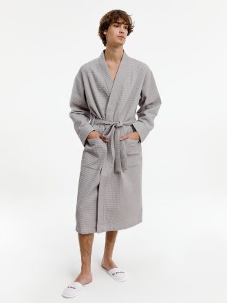Халат вафельный Kimono, светло-серый Халат вафельный Kimono, светло-серый