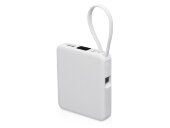 Внешний аккумулятор со встроенным кабелем USB-C Дэнси, 5000 мАч, белый
