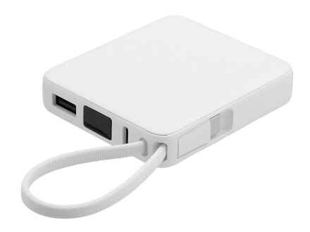Внешний аккумулятор со встроенным кабелем USB-C Дэнси, 5000 мАч, белый Внешний аккумулятор со встроенным кабелем USB-C Дэнси, 5000 мАч, белый