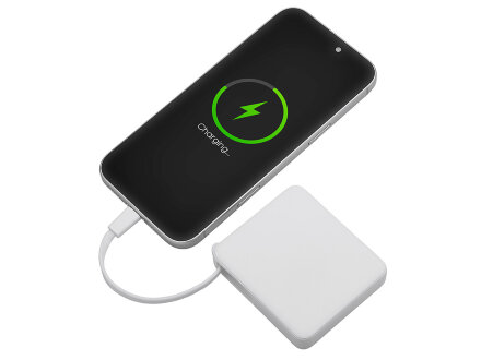 Внешний аккумулятор со встроенным кабелем USB-C Дэнси, 5000 мАч, белый Внешний аккумулятор со встроенным кабелем USB-C Дэнси, 5000 мАч, белый