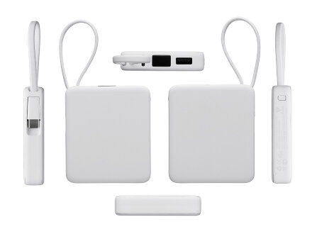 Внешний аккумулятор со встроенным кабелем USB-C Дэнси, 5000 мАч, белый Внешний аккумулятор со встроенным кабелем USB-C Дэнси, 5000 мАч, белый