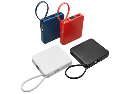 Внешний аккумулятор со встроенным кабелем USB-C Дэнси, 5000 мАч, белый Внешний аккумулятор со встроенным кабелем USB-C Дэнси, 5000 мАч, белый