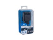 Сетевое зарядное устройство, 2 USB / 2.4 A, черный Сетевое зарядное устройство, 2 USB / 2.4 A, черный