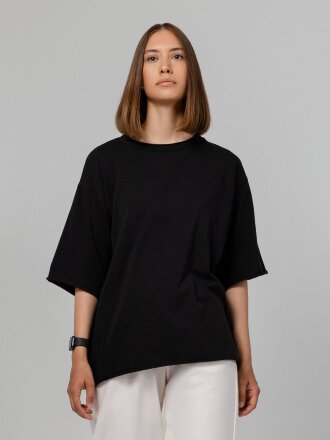 Футболка оверсайз Vozduh 2.0, черная Футболка оверсайз Vozduh 2.0, черная