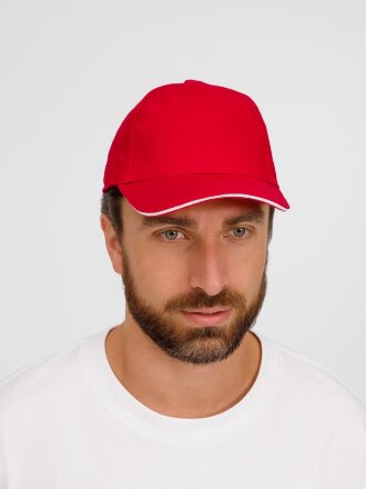 Бейсболка Buffalo, красная с белым Бейсболка Buffalo, красная с белым