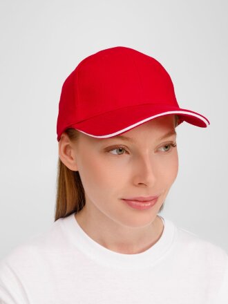 Бейсболка Buffalo, красная с белым Бейсболка Buffalo, красная с белым