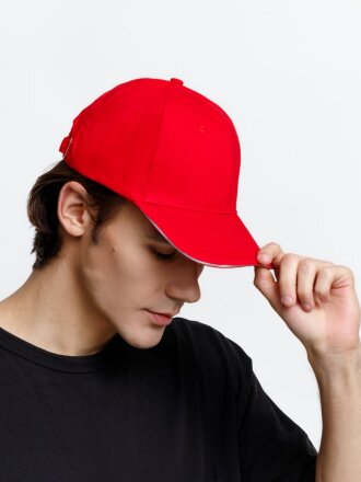 Бейсболка Buffalo, красная с белым Бейсболка Buffalo, красная с белым