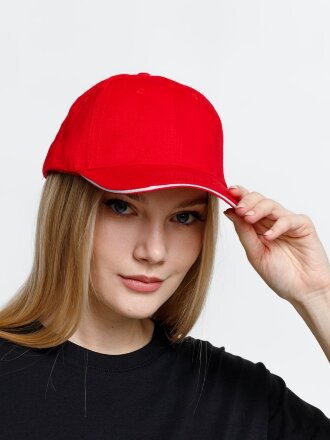 Бейсболка Buffalo, красная с белым Бейсболка Buffalo, красная с белым