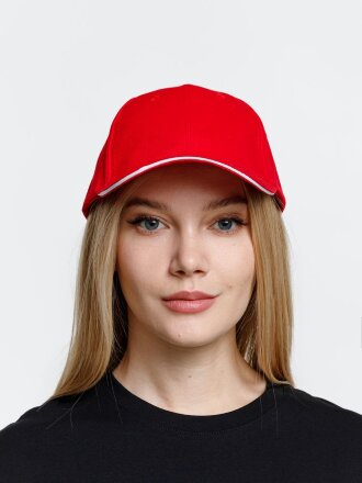 Бейсболка Buffalo, красная с белым Бейсболка Buffalo, красная с белым