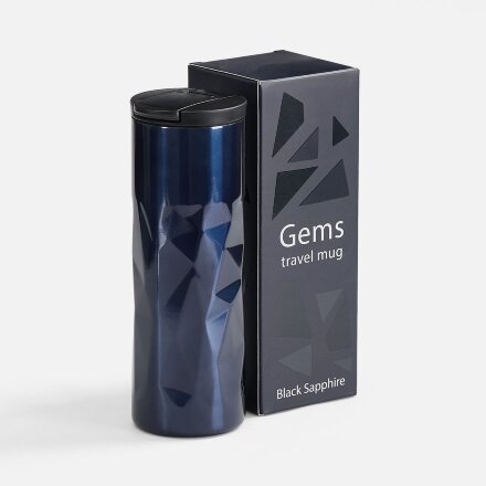 Термостакан Gems Black Sapphire, черный сапфир (синий)