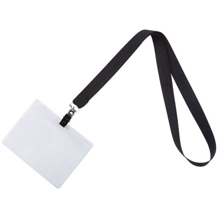 Лента для бейджа Neckband, черная Лента для бейджа Neckband, черная