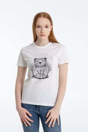 Футболка женская Bear, белая Футболка женская Bear, белая